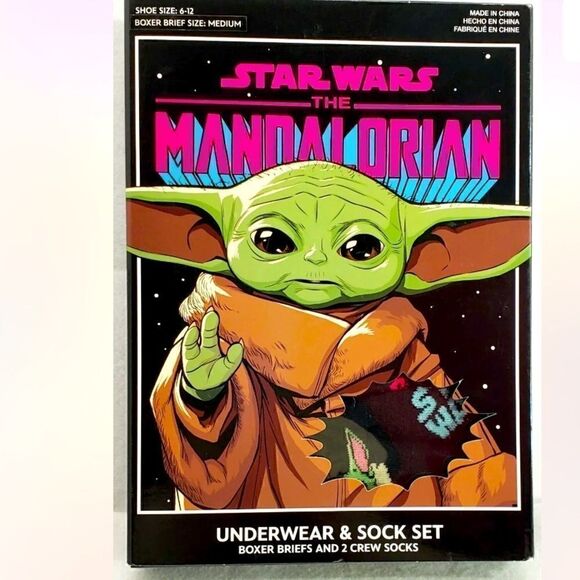 Star Wars The Child Boxer Brief Mens Size MAnd 2 Pair Crew Sock … - Picture 1 of 12